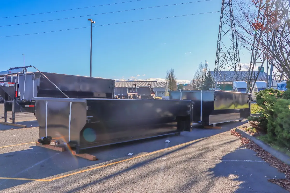 Roll-off dumpster ready for waste disposal at job site for Construction Dumpster Rental in Arcadia